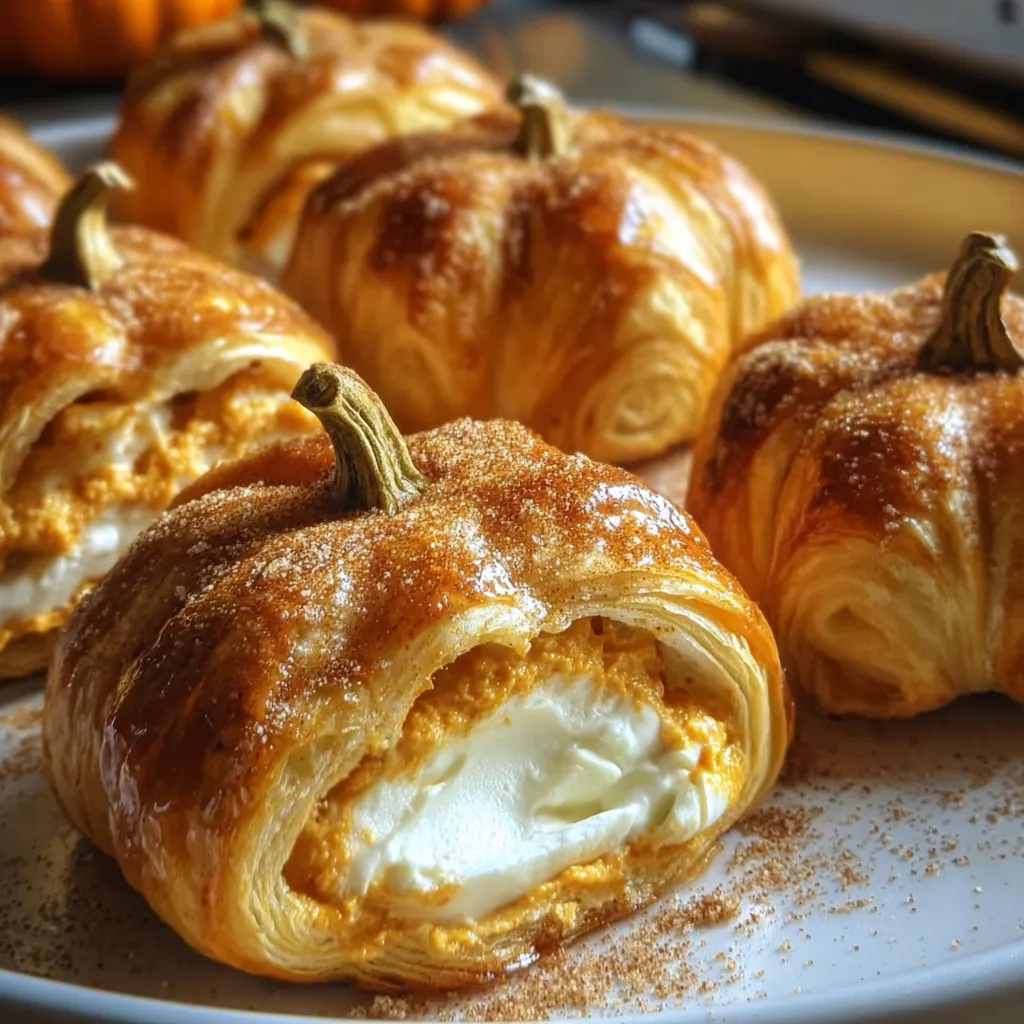 The Best Pumpkin Pie Crescent Rolls with Sweet Cream Cheese Filling and Cinnamon Glaze - tertiary view